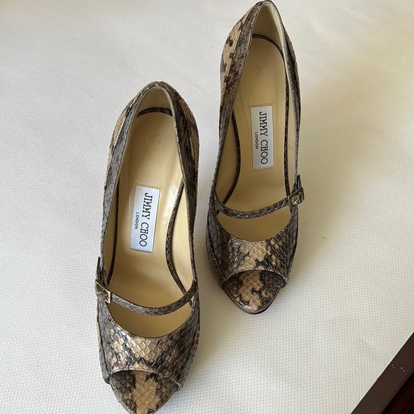 Jimmy Choo London snakeskin stiletto high heels  37 Italy - Picture 2 of 16